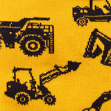 🚜 Calcetines de Construcción - Vehículos de Obra en Amarillo y Negro🚧👷♂️
