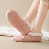 Calcetines Suaves de Invierno con Diseño de Cuadros y Base Antideslizante