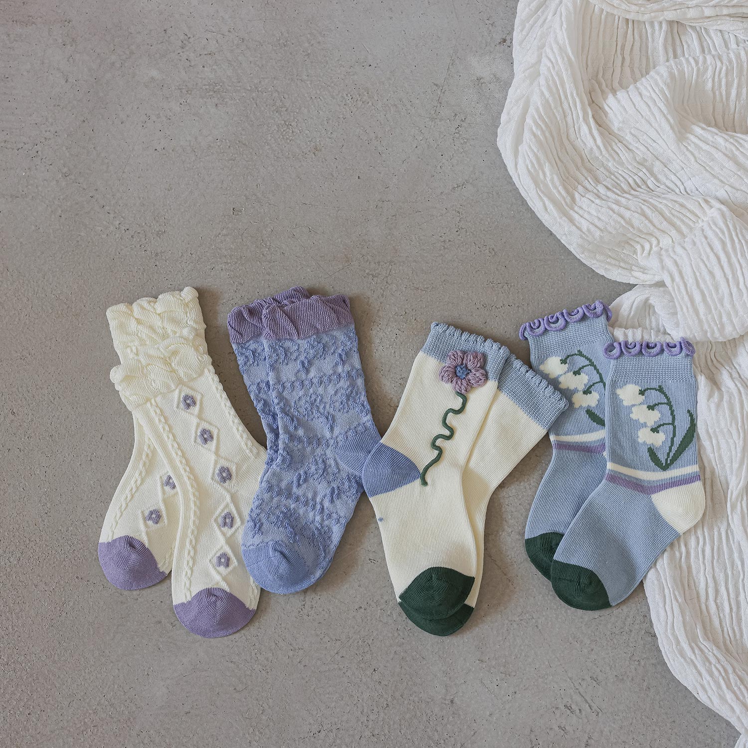 🌸Calcetines Infantiles Florales🌈🧦🌱👧