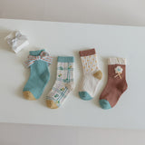 Calcetines Infantiles con Lazos y Flores