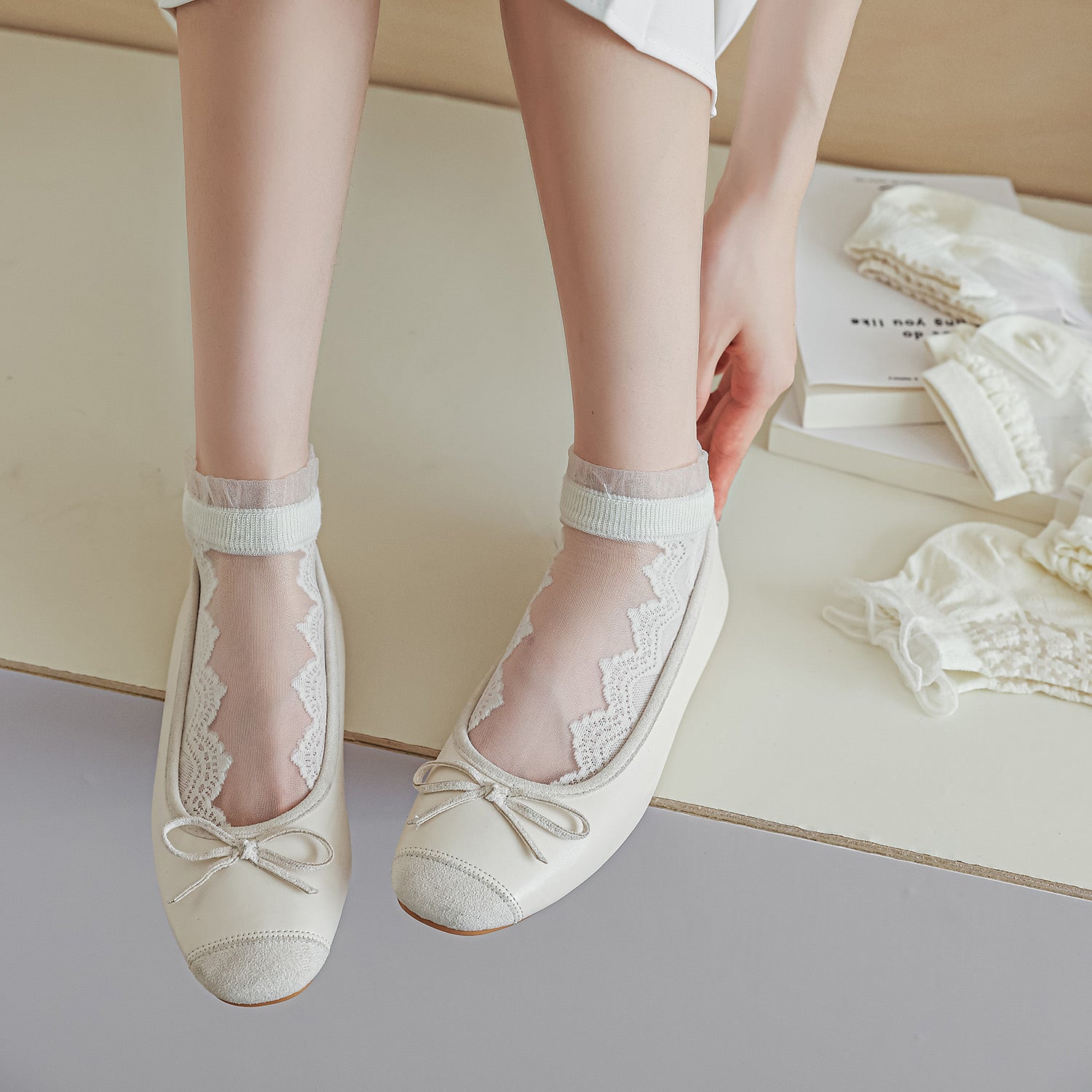 🌿✨ Encanto de Encaje Dulce ✨🧦
