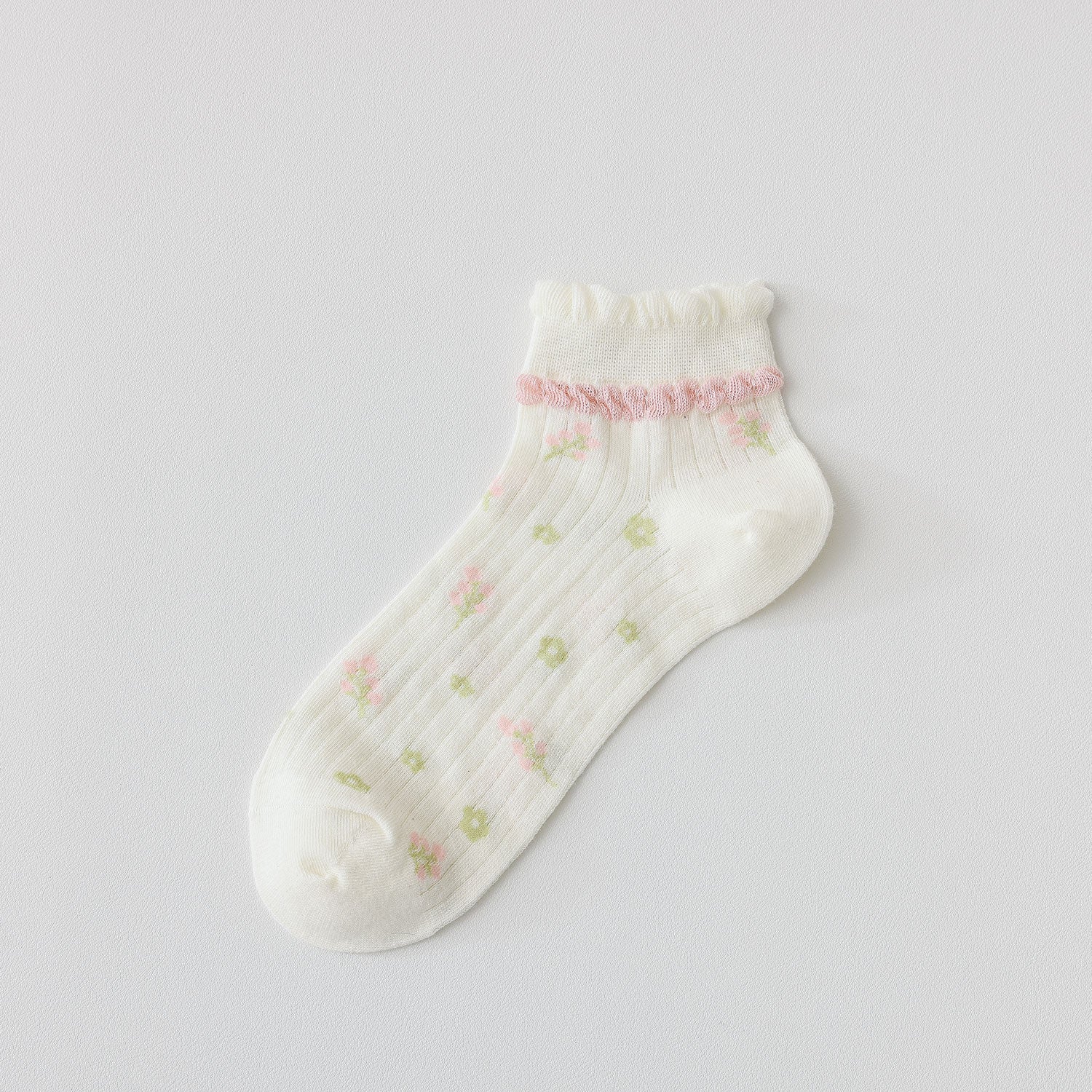 🌸 Calcetines Dulce Jardín con Encaje Rosado 🌸