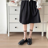 Calcetines de Tul con Flores Bordadas