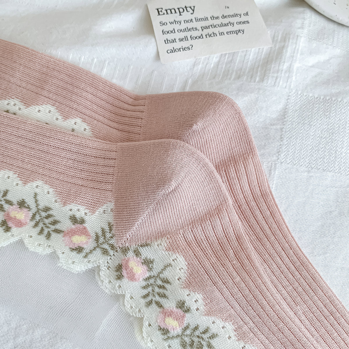 Calcetín Encantado de Encaje Rosado
