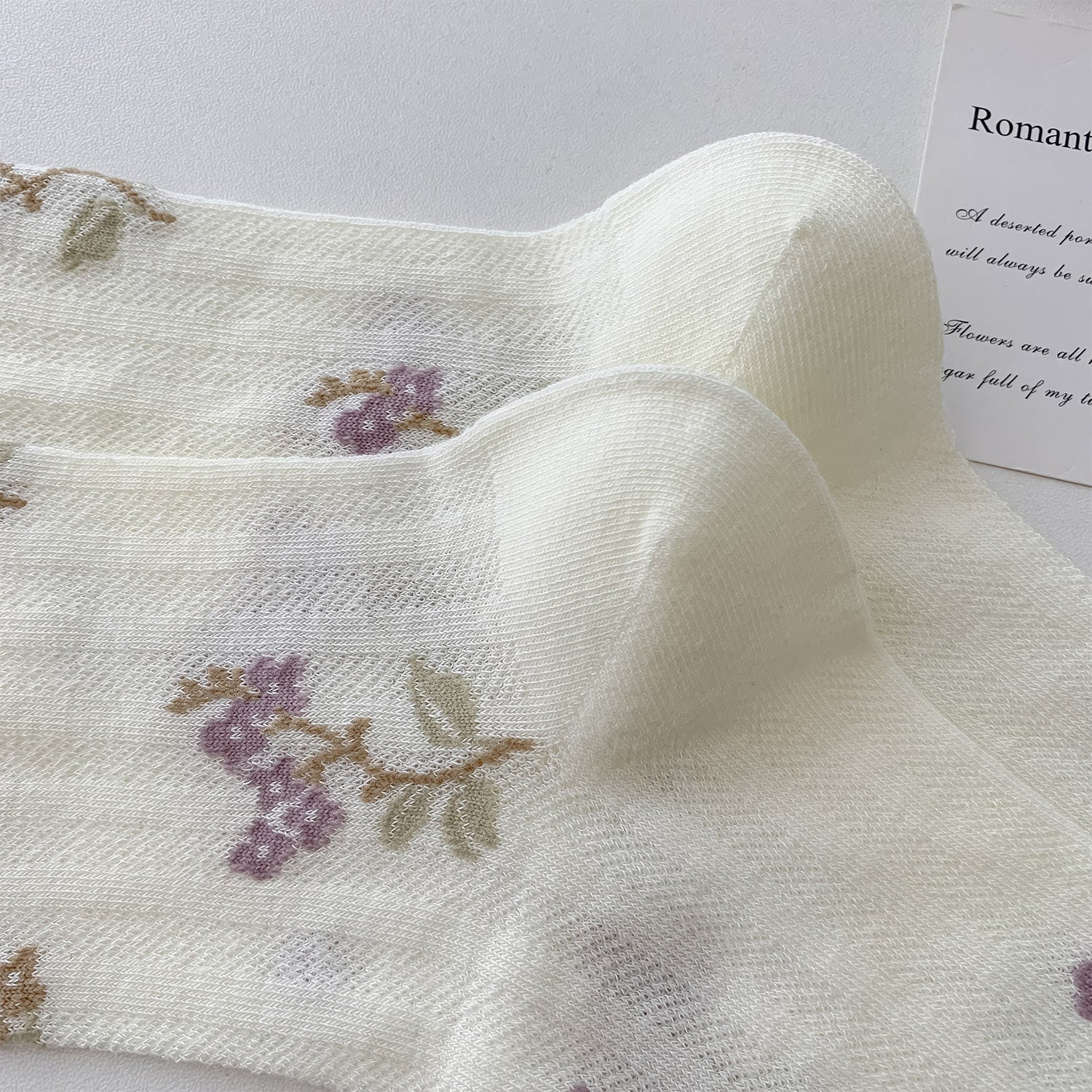 🌿 Calcetines "Flores de Primavera" 💜✨