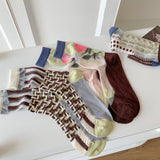 Calcetines Artísticos de Malla Trenzada – Estilo Retro Chic