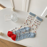 Calcetines Transparentes con Mini Flores
