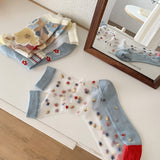Calcetines Transparentes con Mini Flores