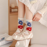 Calcetines Transparentes con Flores Grandes y Colores Vivos