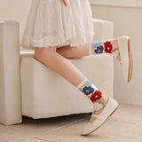 Calcetines Transparentes con Flores Grandes y Colores Vivos