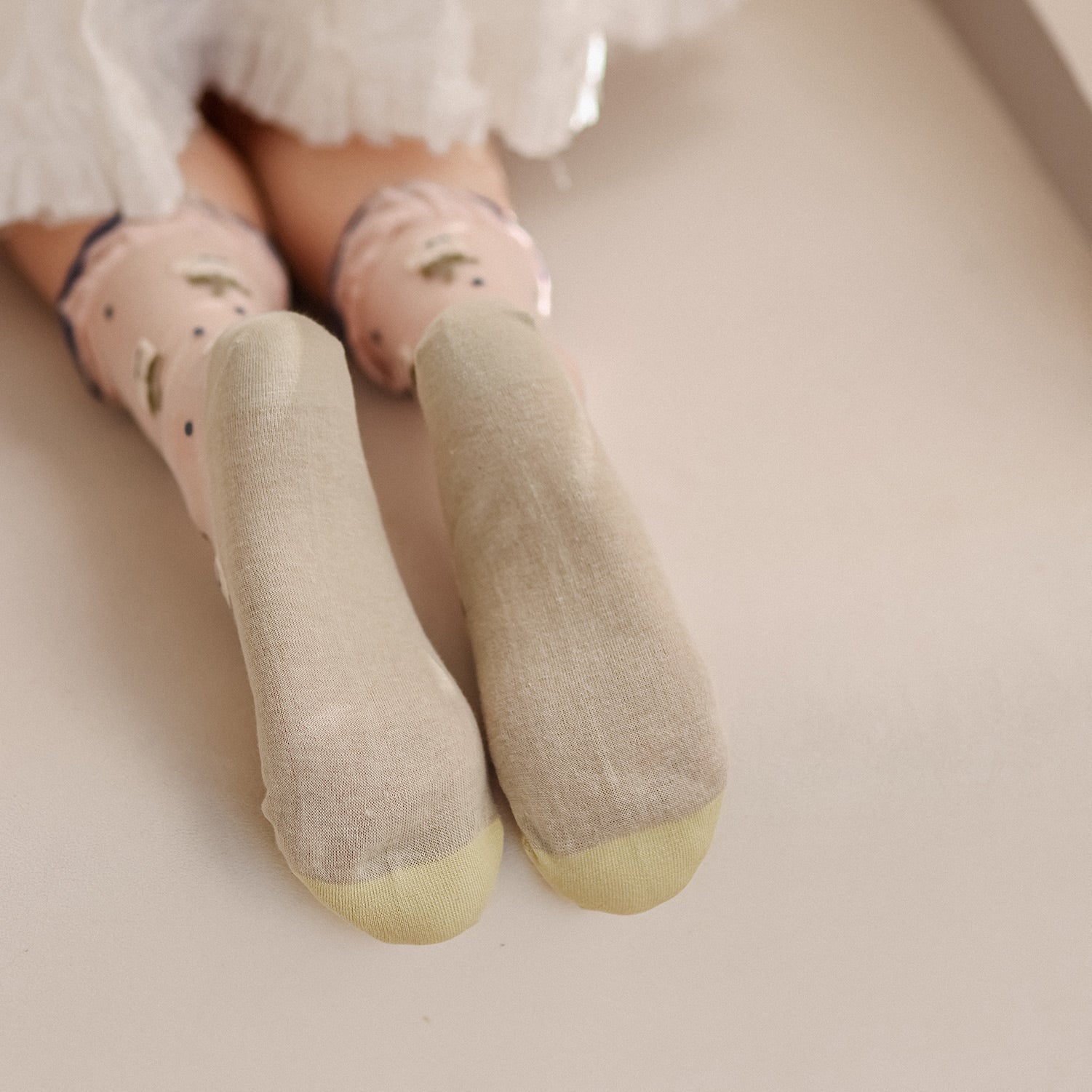 ✨🌸Calcetines Florales de Tul con Encaje Pastel