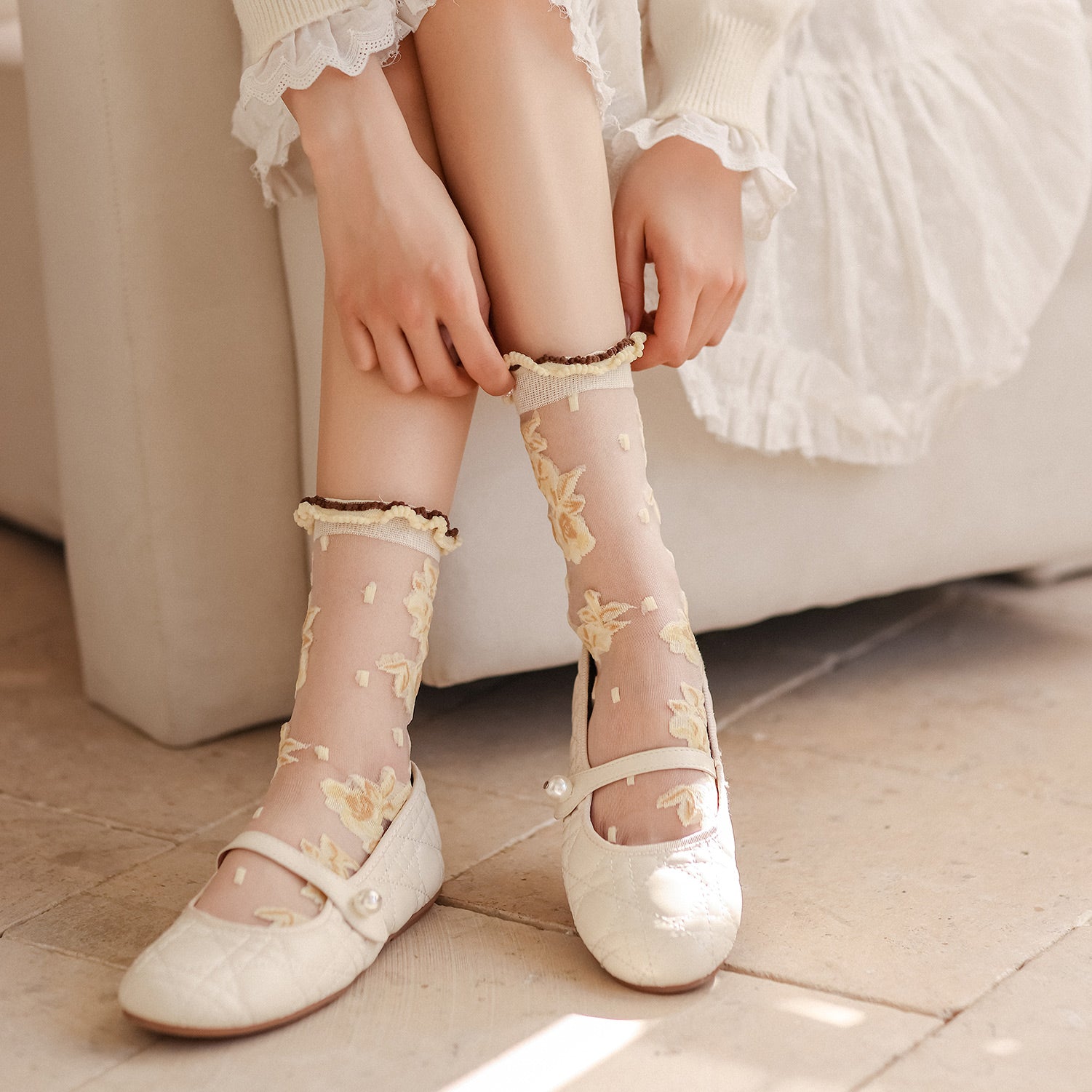 🌼 "Calcetines Flor de Vainilla" 🍦✨