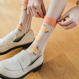 🔅 Flores y Encanto – Calcetines Transparentes