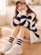 Calcetines de Rayas Blanco y Negro