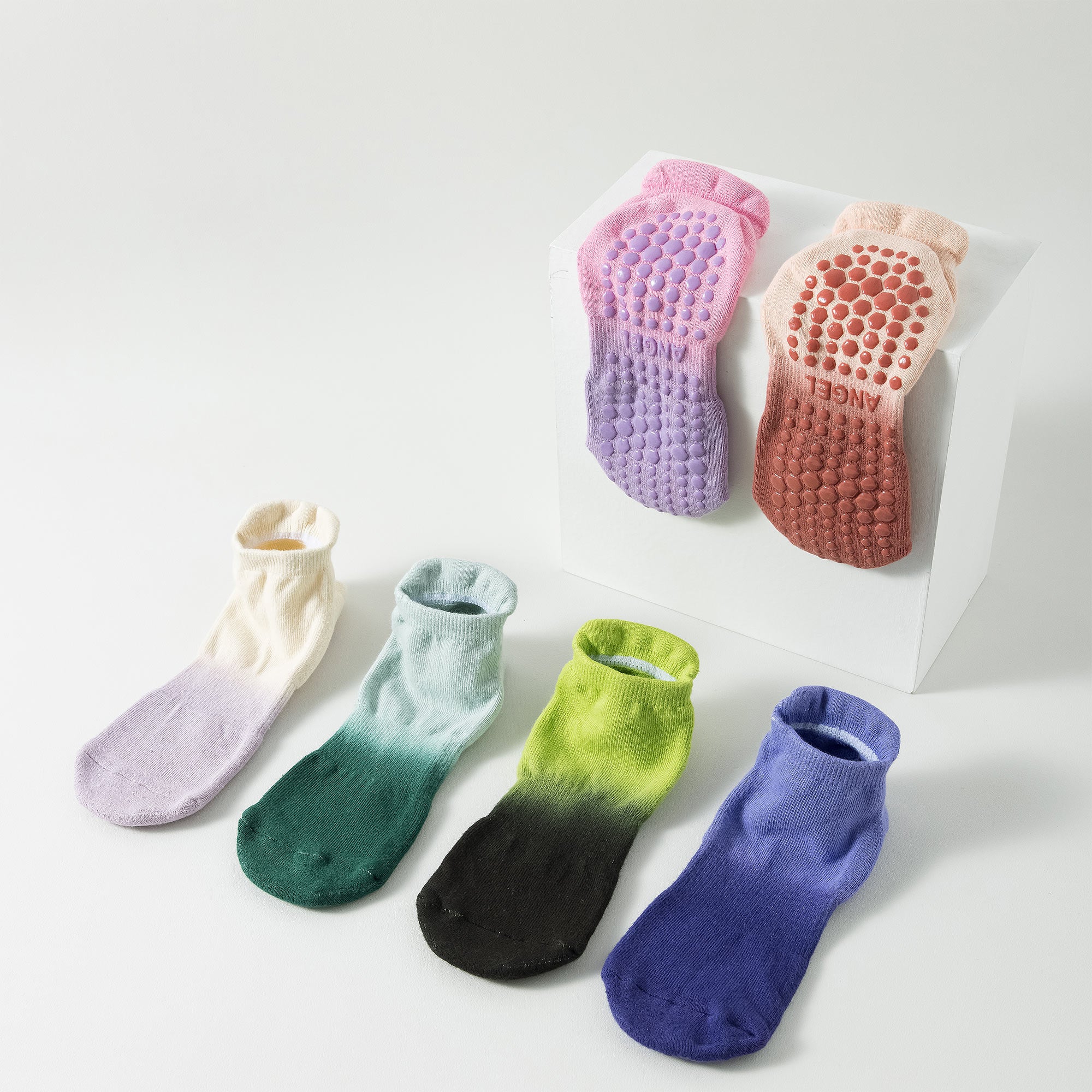 Calcetines de Yoga con Orejas y Diseño Tie-Dye