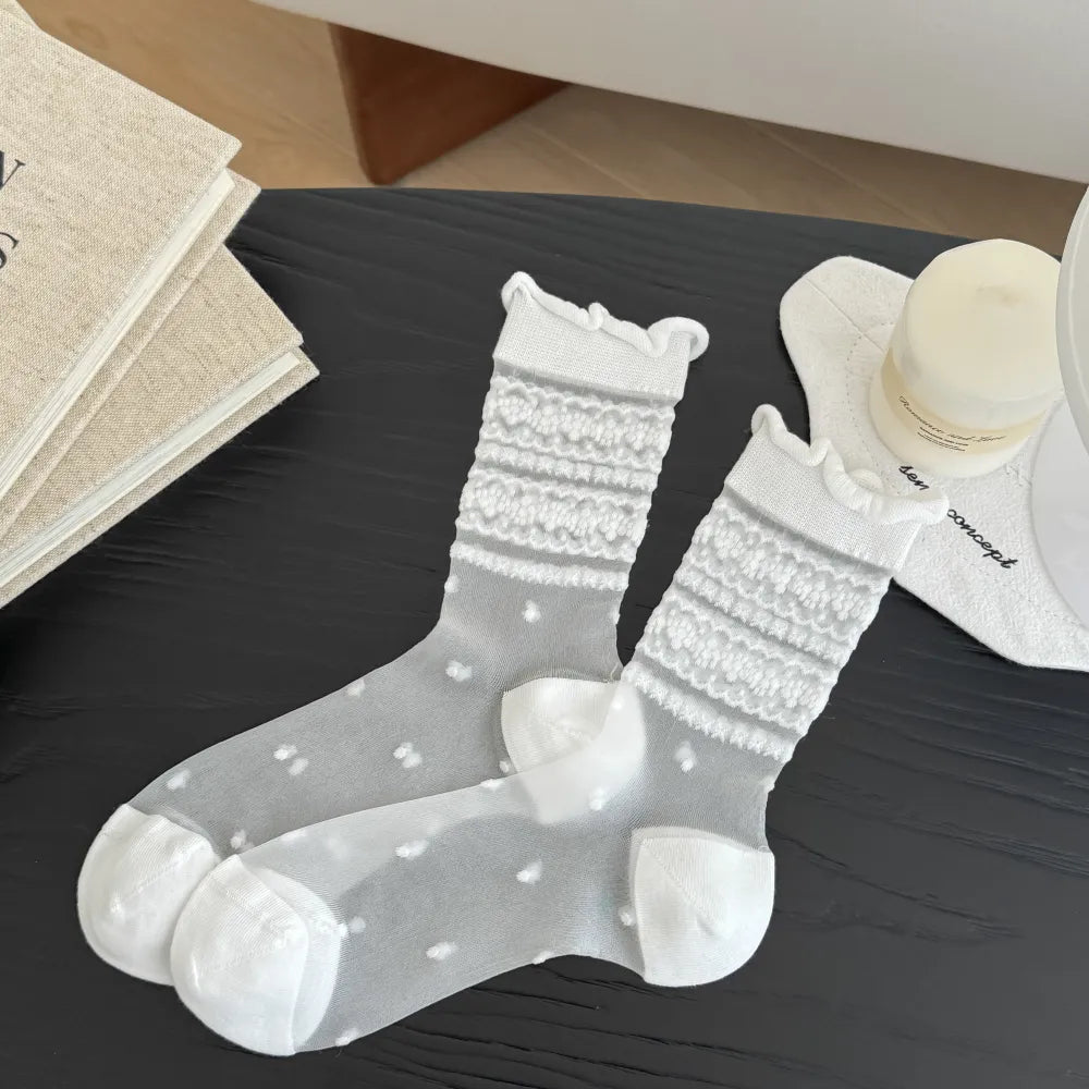 Calcetines Transparentes con Encaje