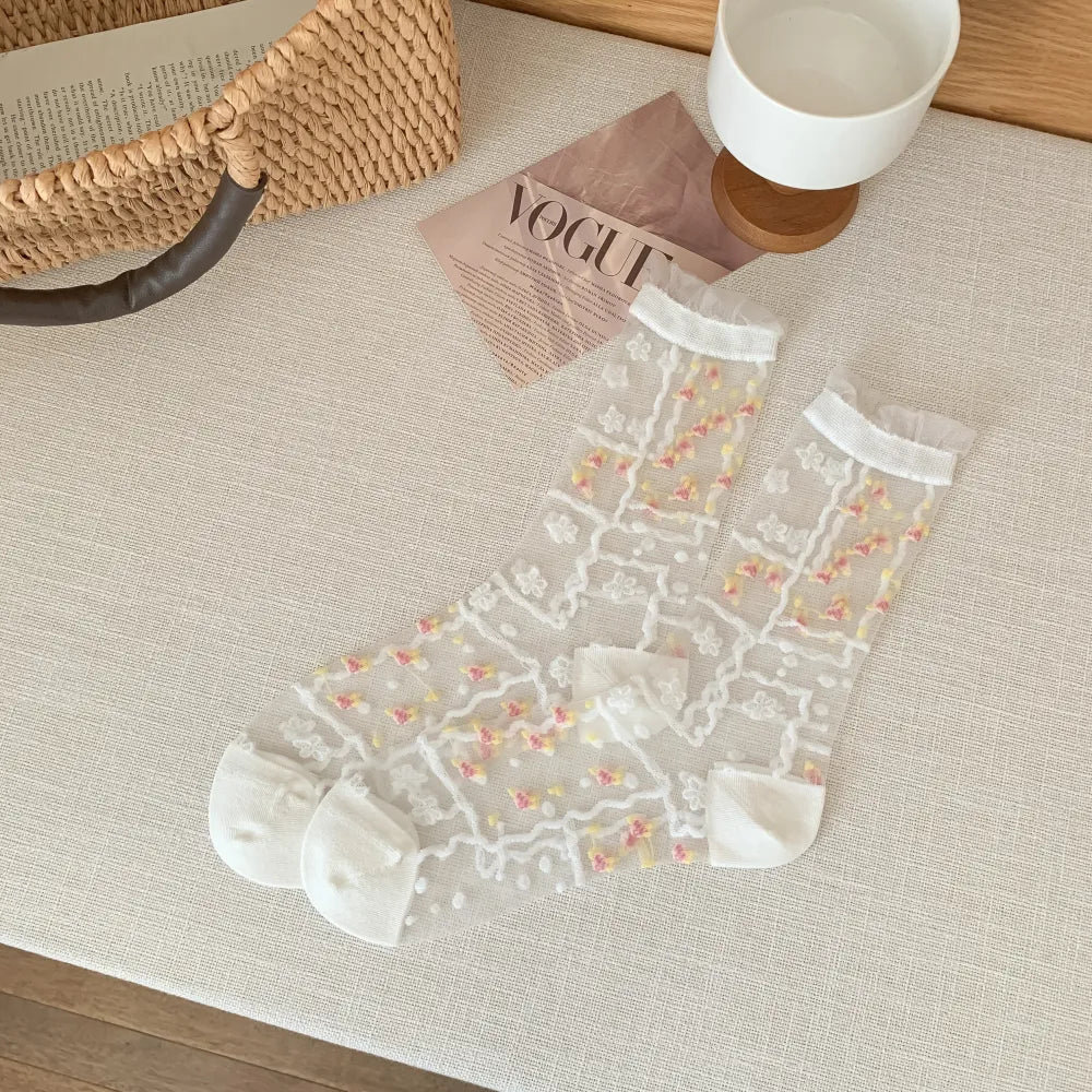 Calcetines de Tul Bordados