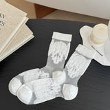Calcetines Transparentes con Encaje Floral