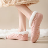 Calcetines Suaves de Invierno con Diseño de Cuadros y Base Antideslizante