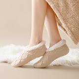 Calcetines Suaves de Invierno con Diseño de Cuadros y Base Antideslizante