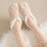 Calcetines Suaves de Invierno con Diseño de Cuadros y Base Antideslizante