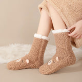 Calcetines Cortos de Felpa con Antideslizante y Estilo Animal