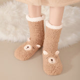 Calcetines Cortos de Felpa con Antideslizante y Estilo Animal