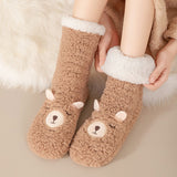 Calcetines Cortos de Felpa con Antideslizante y Estilo Animal