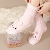 Calcetines Cortos de Felpa con Antideslizante y Estilo Animal