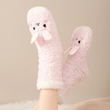Calcetines Cortos de Felpa con Antideslizante y Estilo Animal