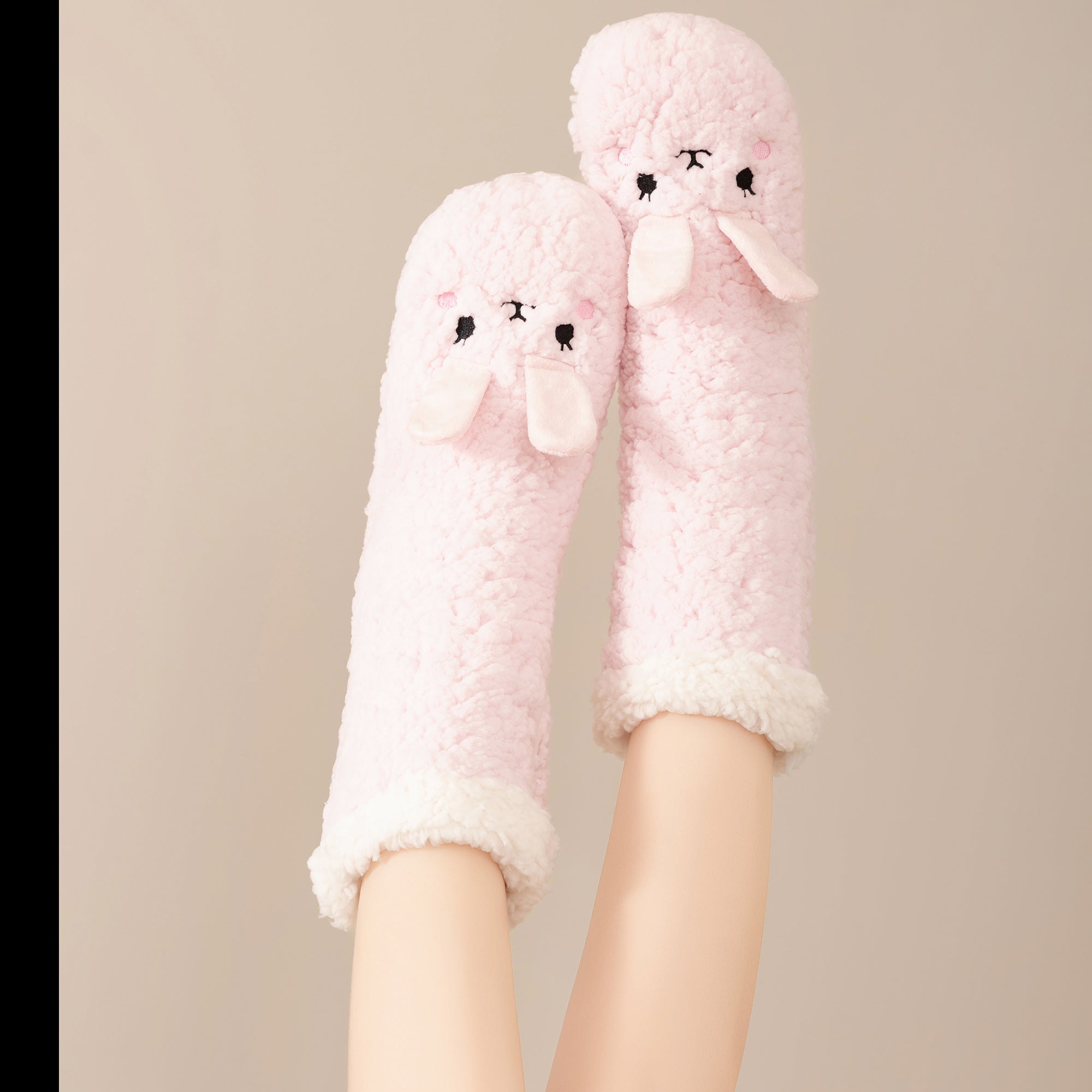 Calcetines Cortos de Felpa con Antideslizante y Estilo Animal