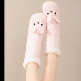 Calcetines Cortos de Felpa con Antideslizante y Estilo Animal