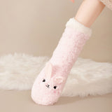 Calcetines Cortos de Felpa con Antideslizante y Estilo Animal