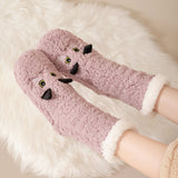 Calcetines Cortos de Felpa con Antideslizante y Estilo Animal
