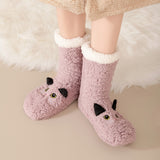 Calcetines Cortos de Felpa con Antideslizante y Estilo Animal