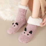 Calcetines Cortos de Felpa con Antideslizante y Estilo Animal