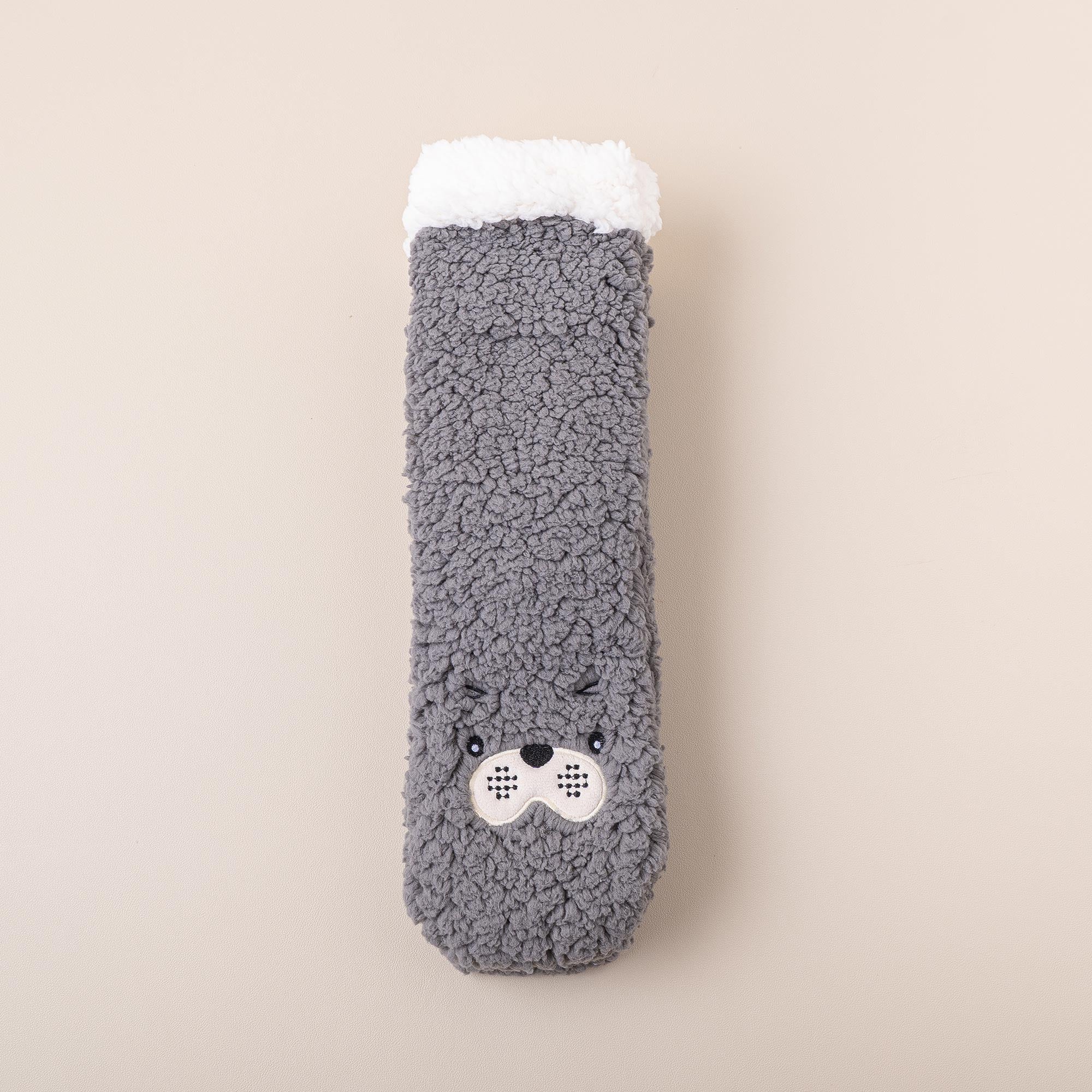 Calcetines Cortos de Felpa con Antideslizante y Estilo Animal