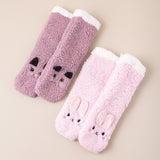 Calcetines Cortos de Felpa con Antideslizante y Estilo Animal