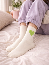 Calcetines Corazón Verde Suave