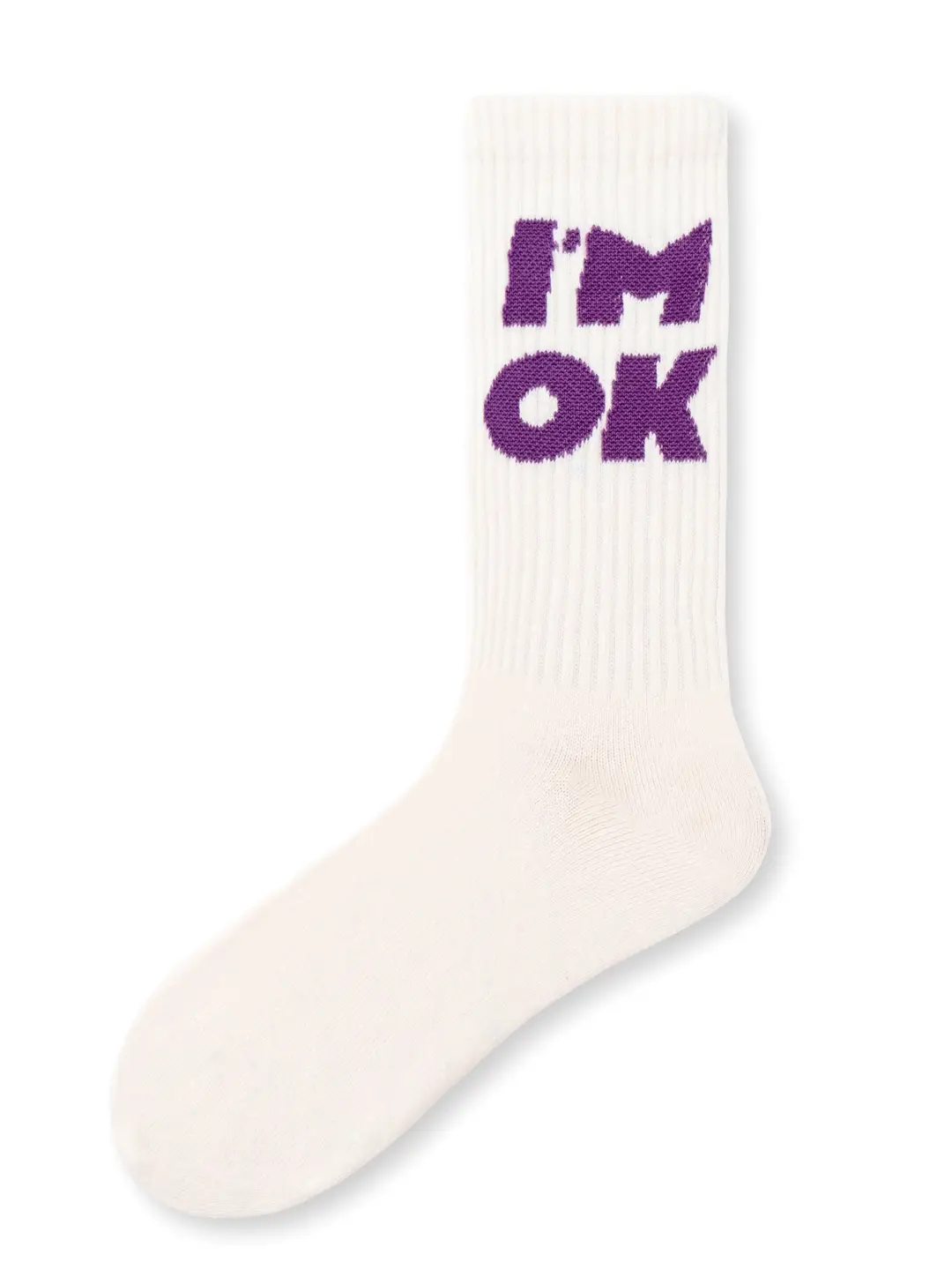 Calcetines Mi-Mollet “I’m OK” con Letras Moradas